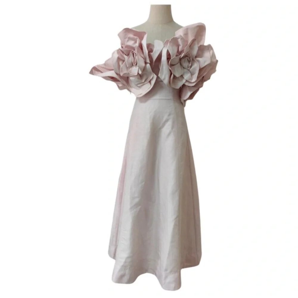 Aje Pastel Pink Etta Midi Dress - Picture 6 of 9